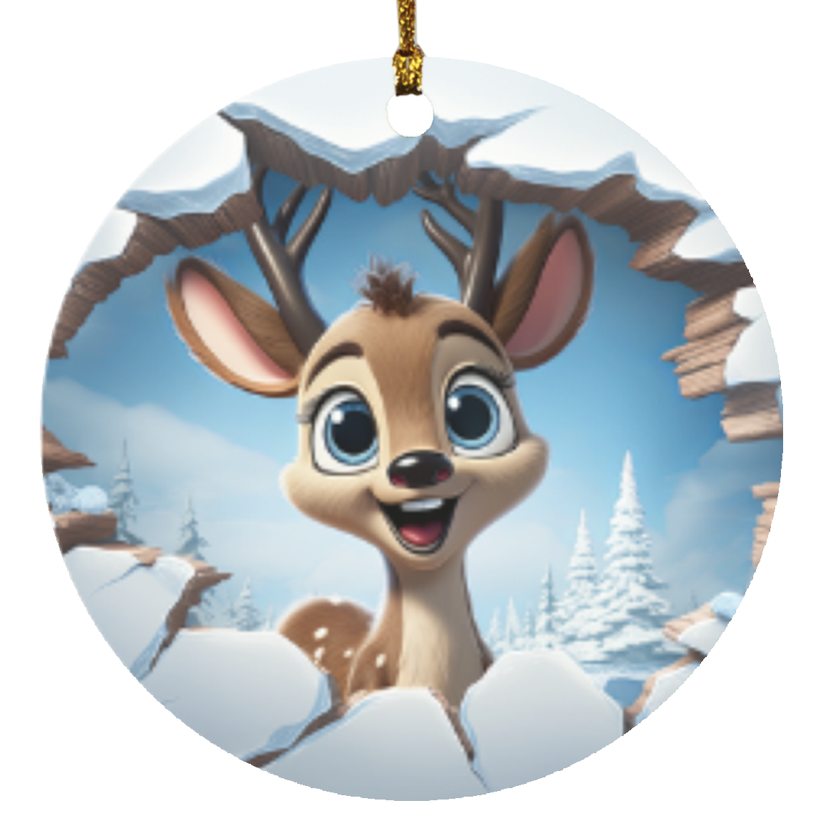 Elf 3d Circle Ornament
