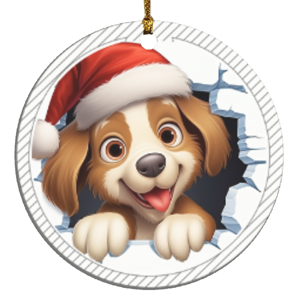 puppy 3d SUBORNC Circle Ornament