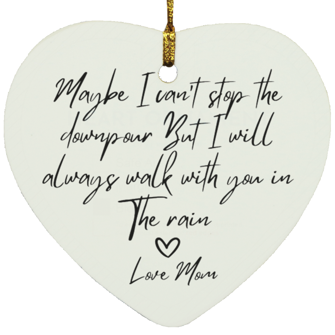 Walk in the Rain - Heart Ornament