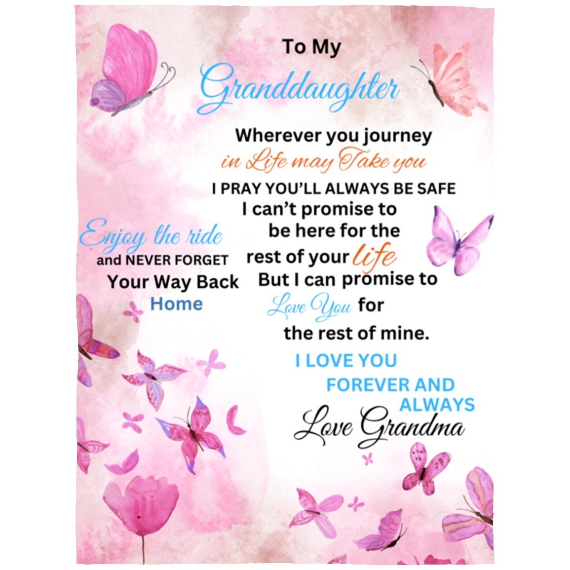 To My Granddaughter Blanket