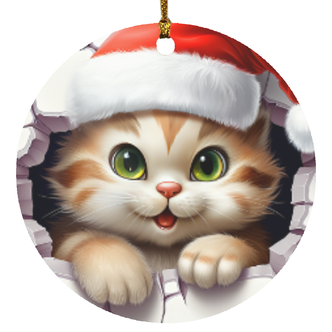 Kitten 3d (1) Kitten Circle Ornament