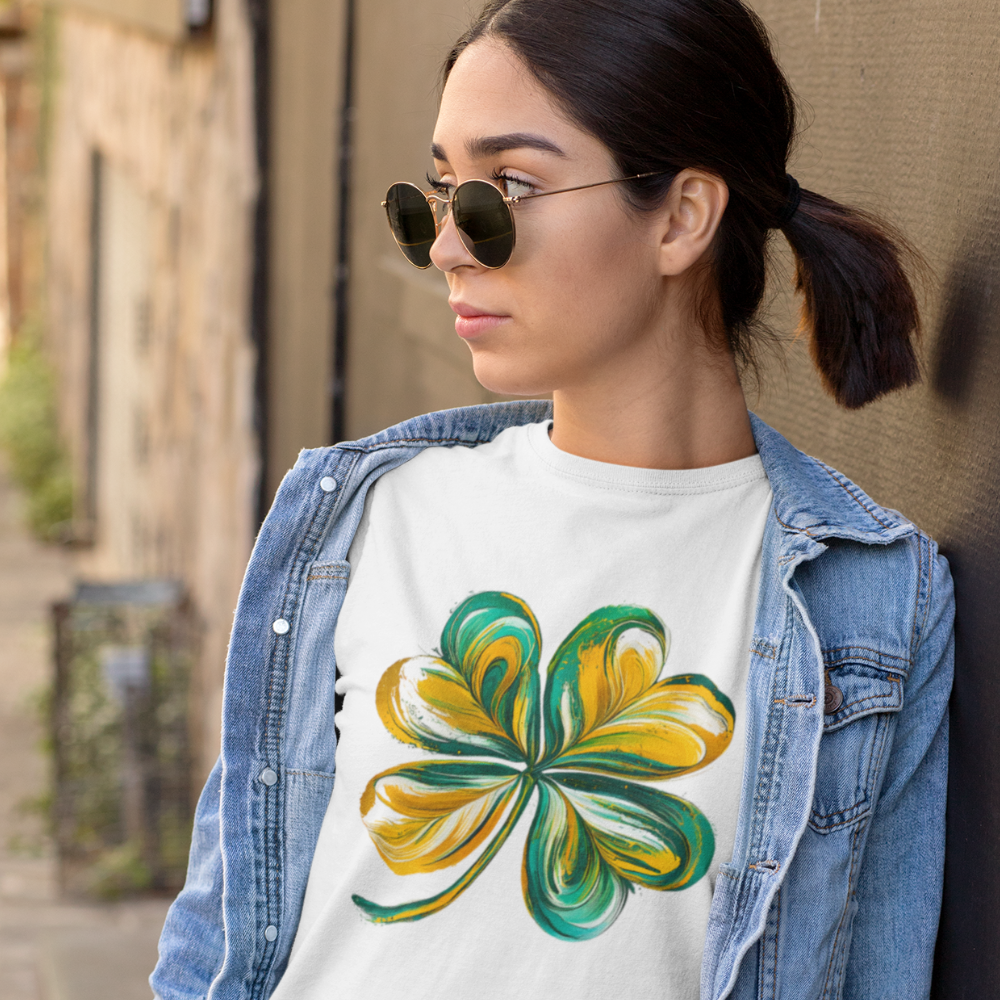 Irish Flag Colors Shamrock T-Shirt.