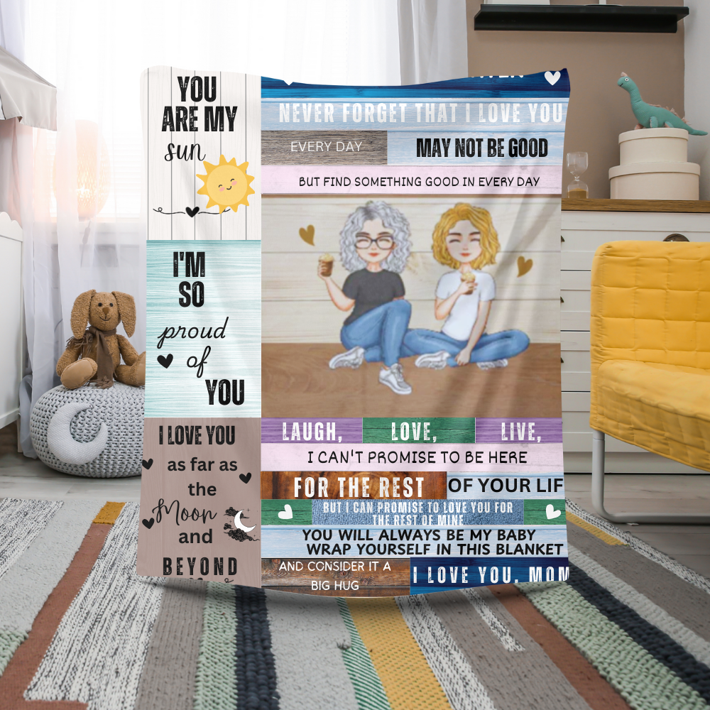 To My Daughter from Mom Wood Frame Blanket
