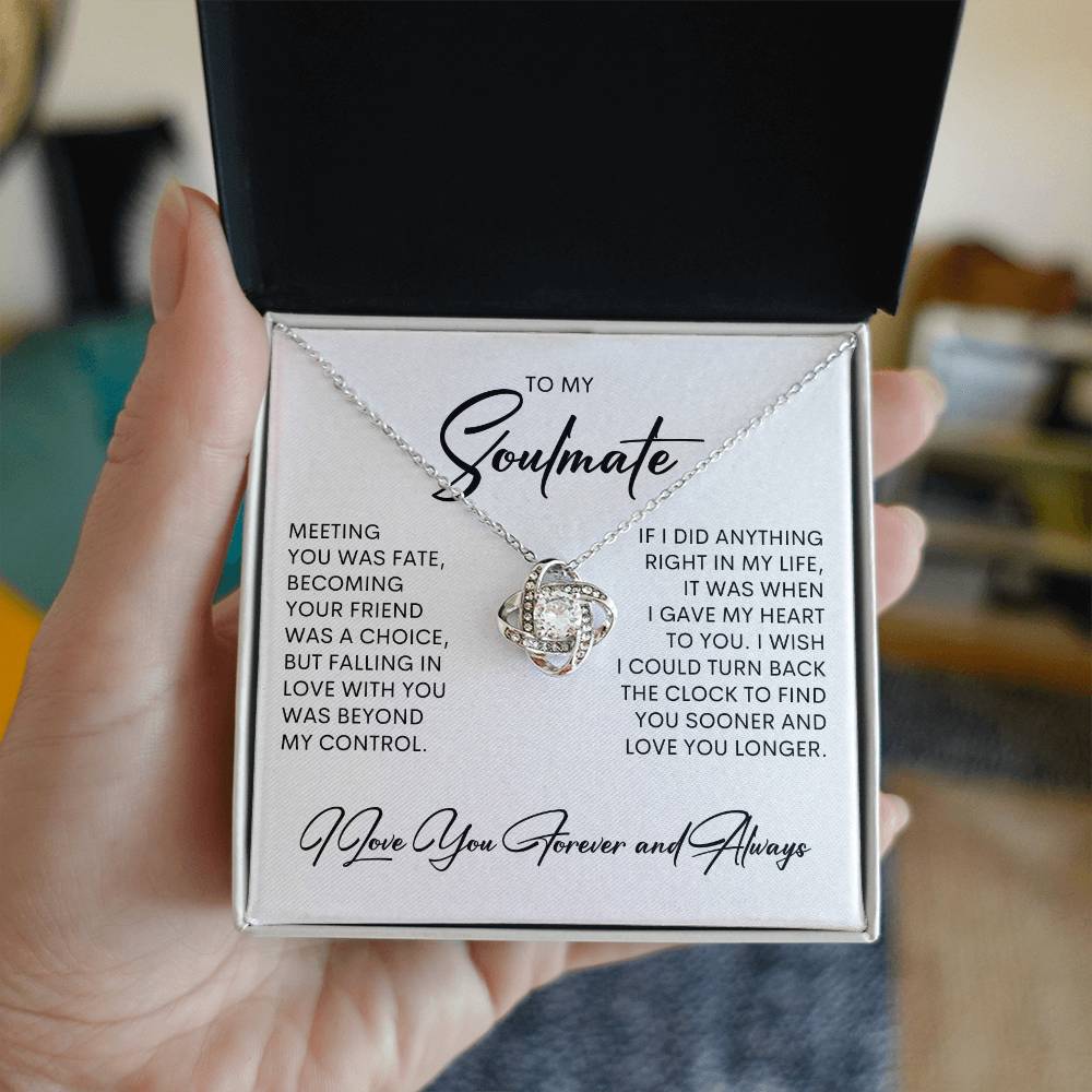 To My Soulmate | I Love You, Forever & Always - Love Knot Necklace