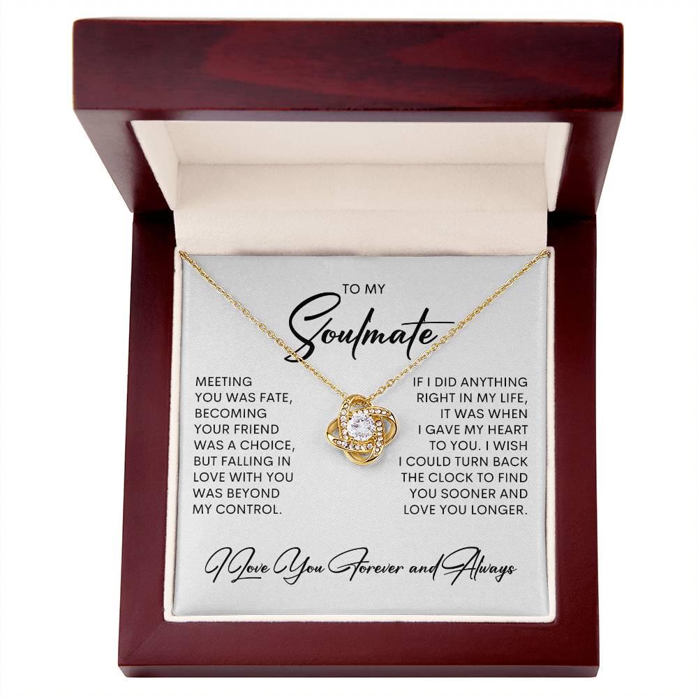 To My Soulmate | I Love You, Forever & Always - Love Knot Necklace