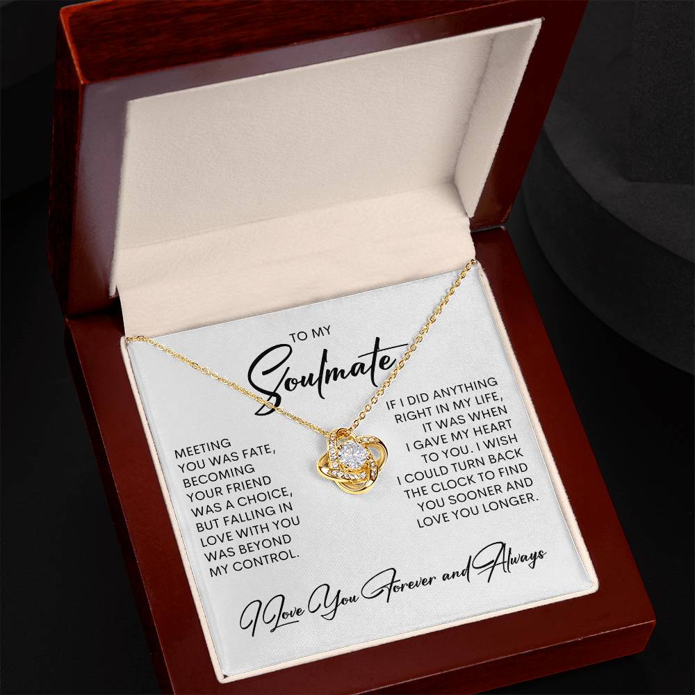 To My Soulmate | I Love You, Forever & Always - Love Knot Necklace