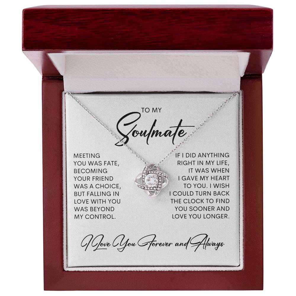To My Soulmate | I Love You, Forever & Always - Love Knot Necklace