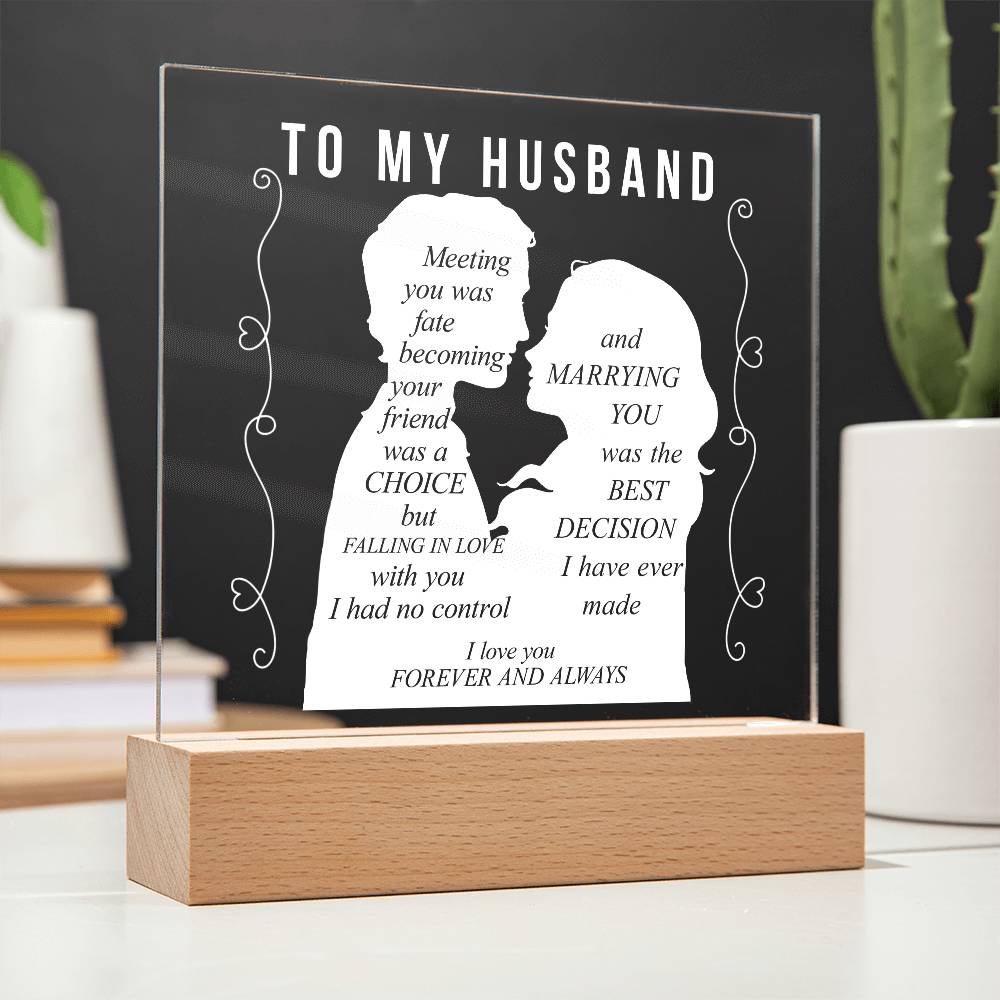 To My Husband | Square Acrylic Plaque