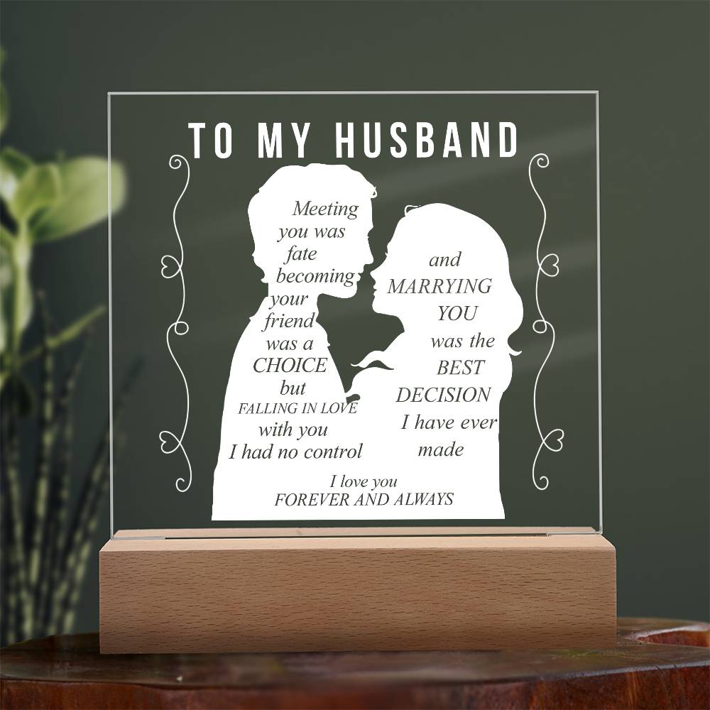 To My Husband | Square Acrylic Plaque