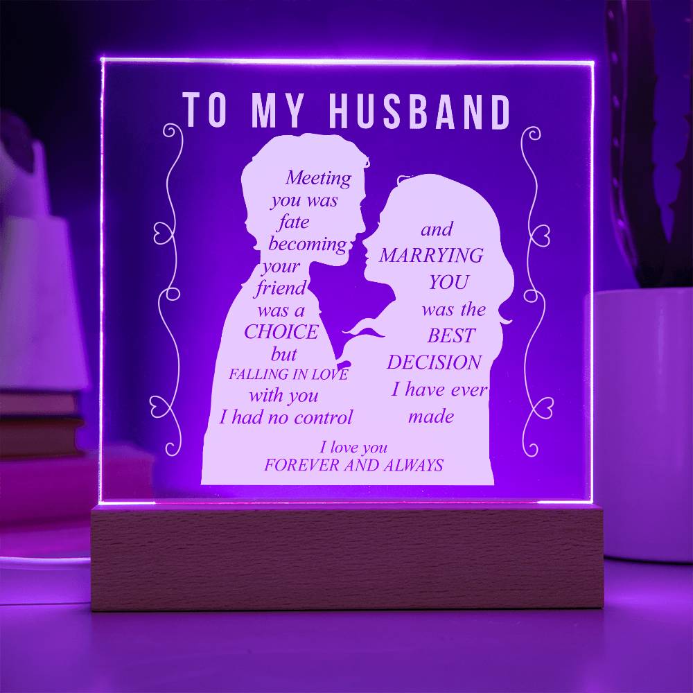 To My Husband | Square Acrylic Plaque