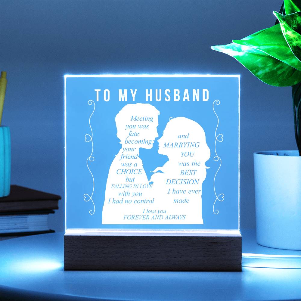 To My Husband | Square Acrylic Plaque