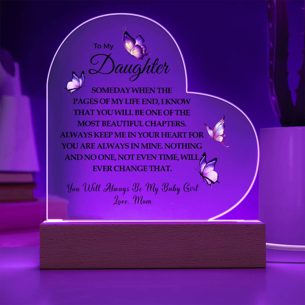 To My Daughter | Printed Heart Acrylic Plaque