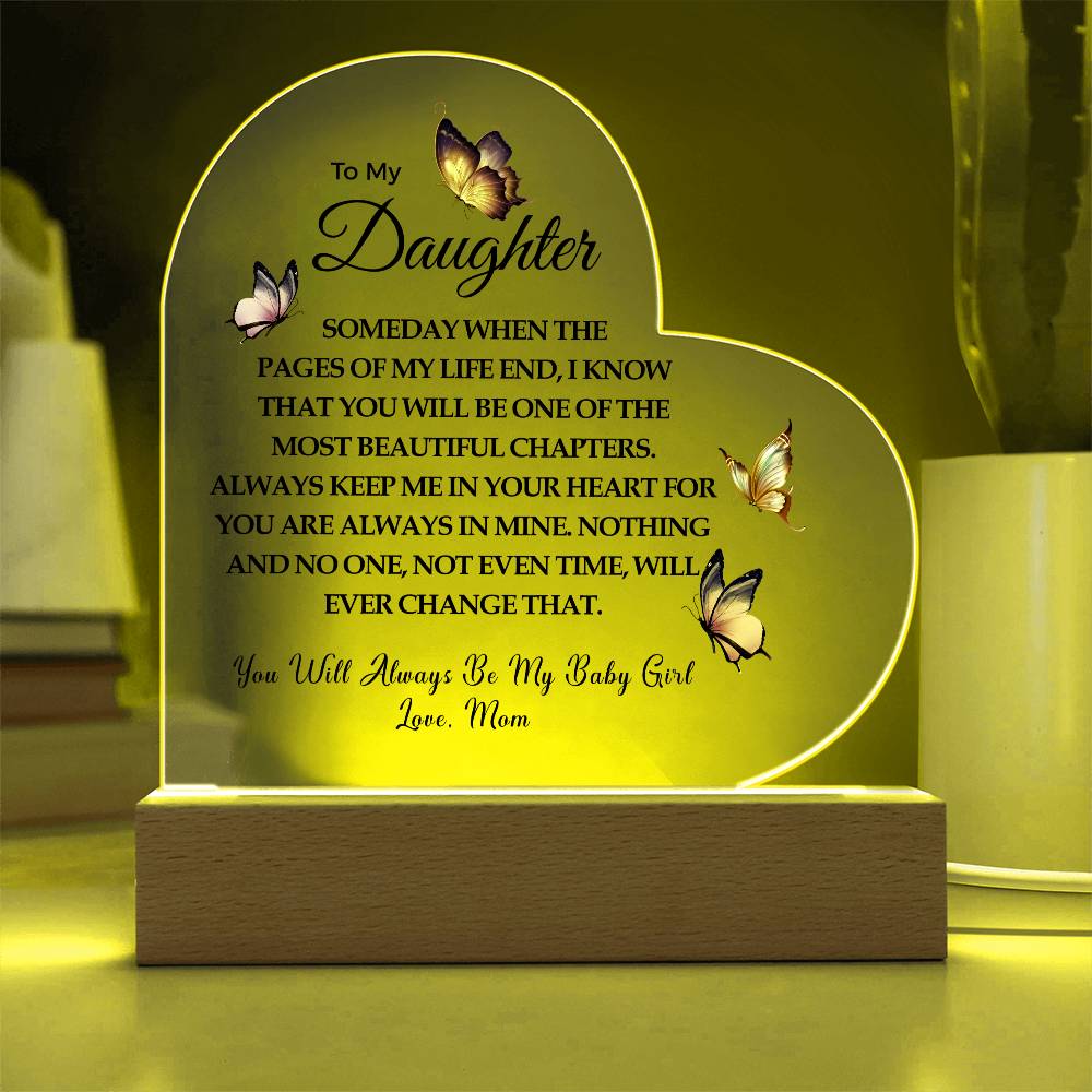 To My Daughter | Printed Heart Acrylic Plaque