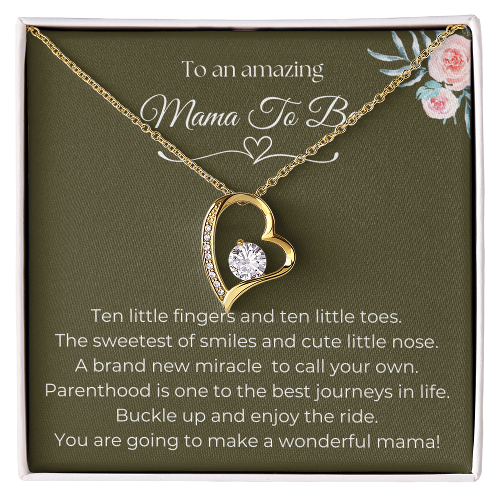 To An Amazing Mama To Be Gold Forever Love Necklace