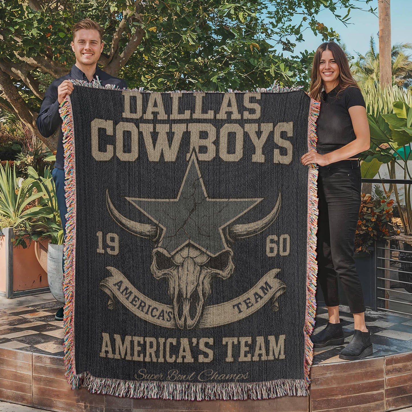 🏈 Dallas Cowboys Woven Throw Blanket – Celebrate America's Team!