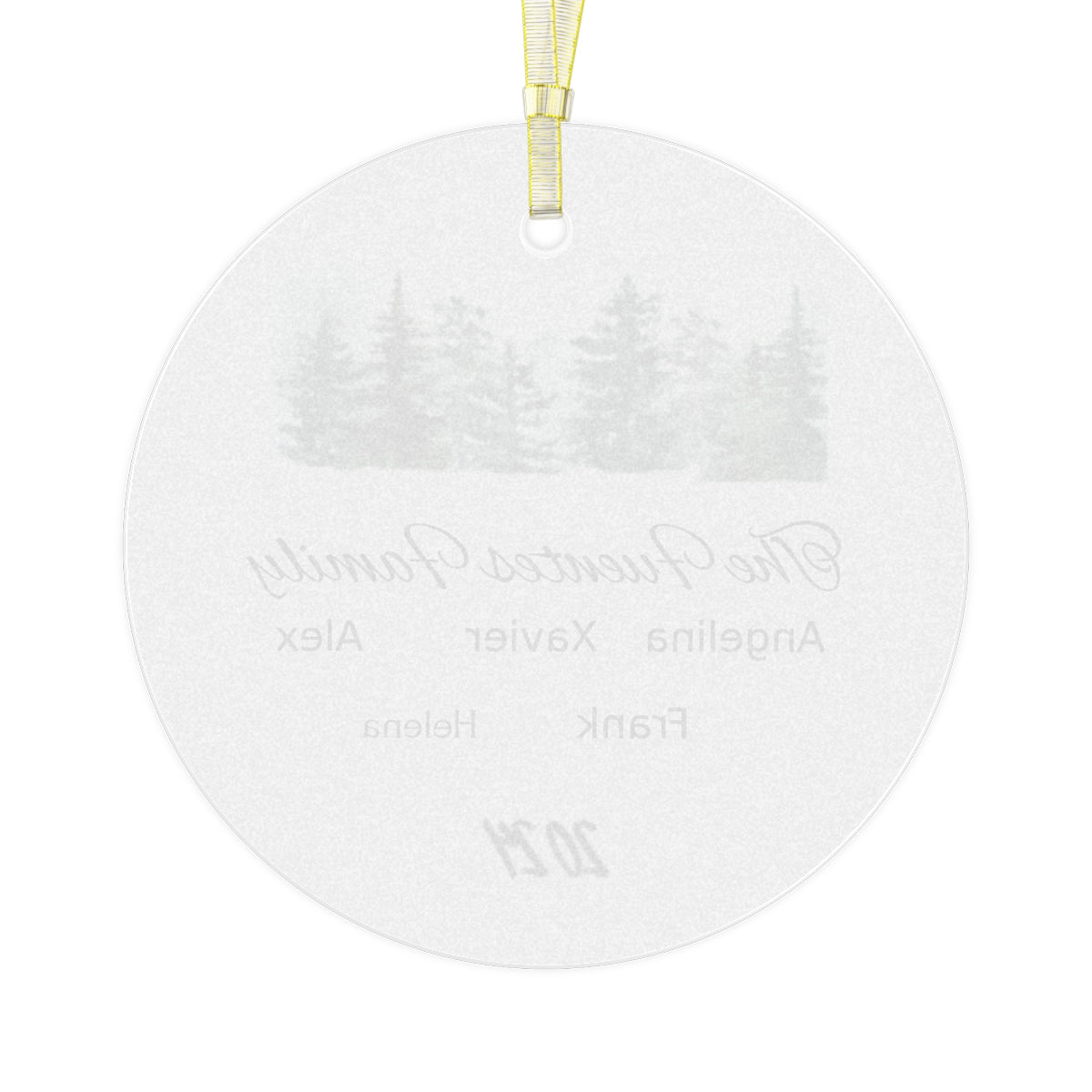 Personalized Family Name Glass Ornament
