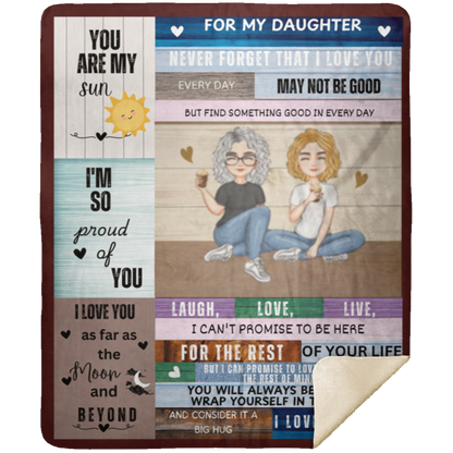 To My Daughter from Mom Wood Frame Blanket