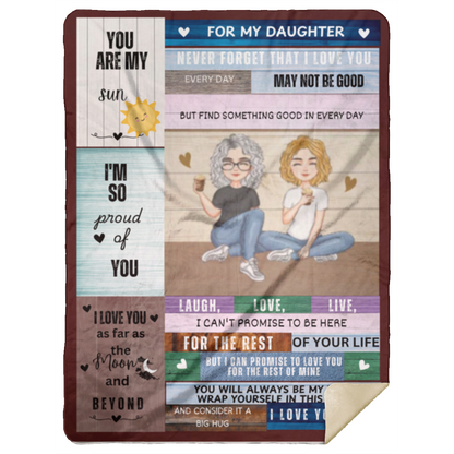 To My Daughter from Mom Wood Frame Blanket