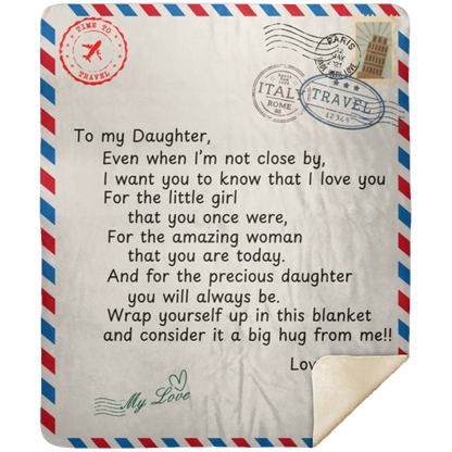 To My Daughter Postal Card from Mom Blanket