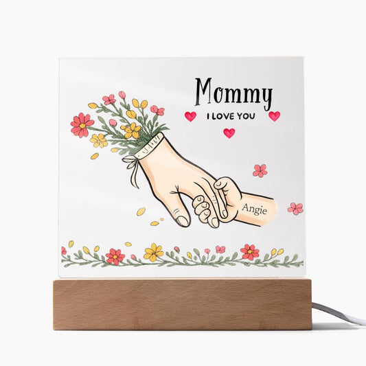 Personalized Mommy I Love You Hand-Holding Light | Custom Name Mother’s Gift