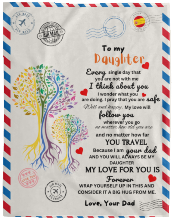 60x80 - Daughter (800.1 x 1054.1 mm) (6) Cozy Plush Fleece Blanket - 60x80