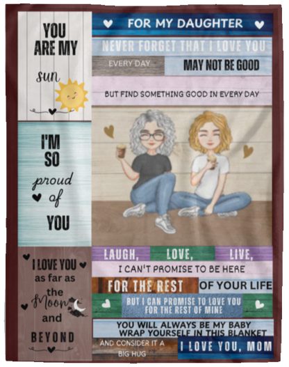 To My Daughter from Mom Wood Frame Blanket