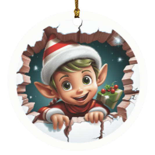 Elf 3d  (1) SUBORNC Circle Ornament