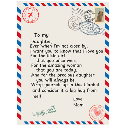 To My Daughter Postal Card from Mom Blanket