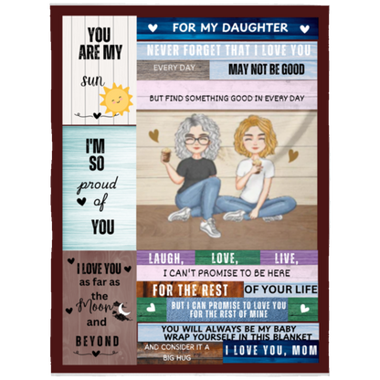 To My Daughter from Mom Wood Frame Blanket