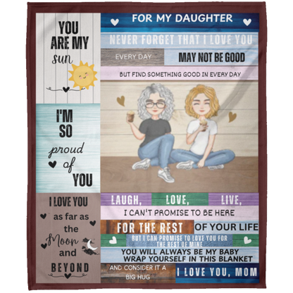 To My Daughter from Mom Wood Frame Blanket