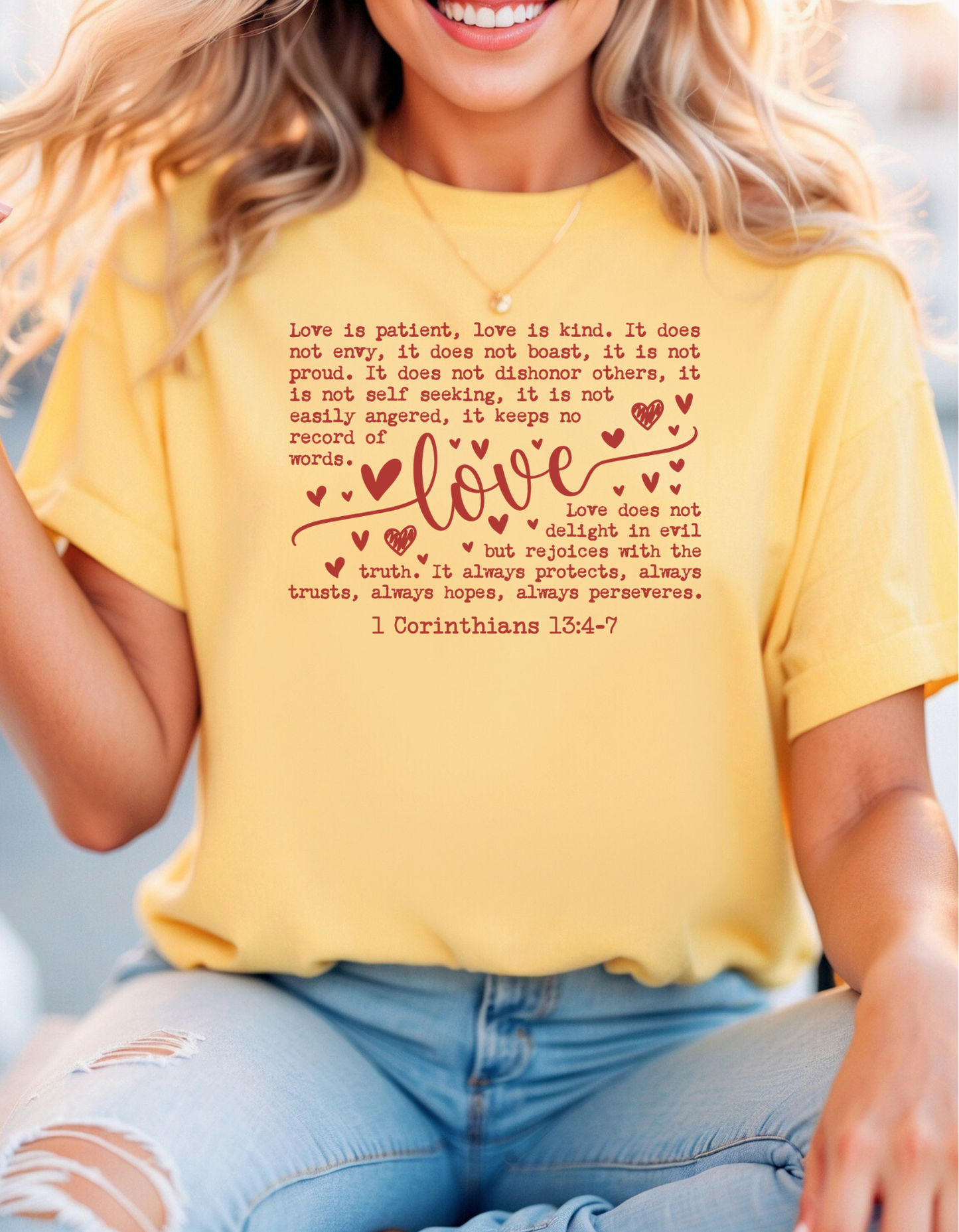 Love Is Patient T-Shirt – 1 Corinthians 13:4–7 Canva-Bella