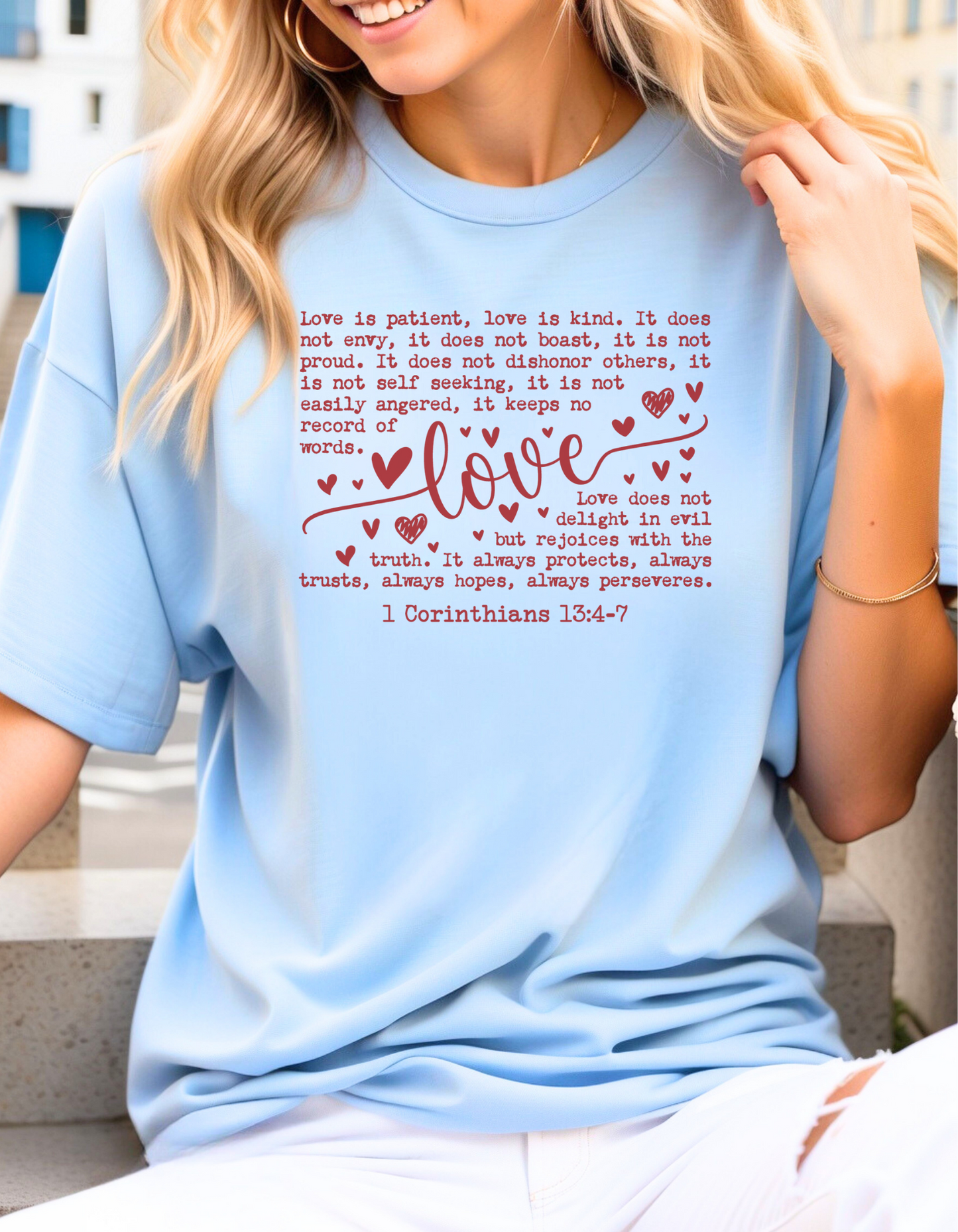 Love Is Patient T-Shirt – 1 Corinthians 13:4–7 Canva-Bella