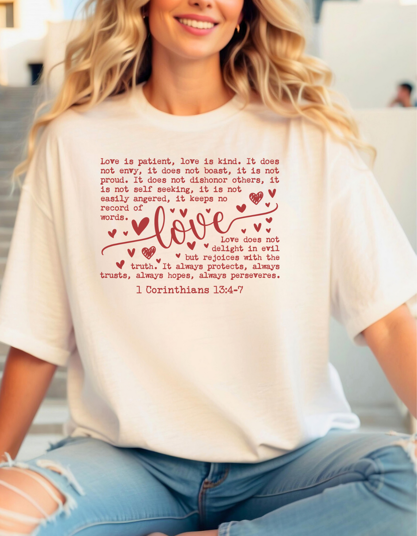 Love Is Patient T-Shirt – 1 Corinthians 13:4–7 Canva-Bella