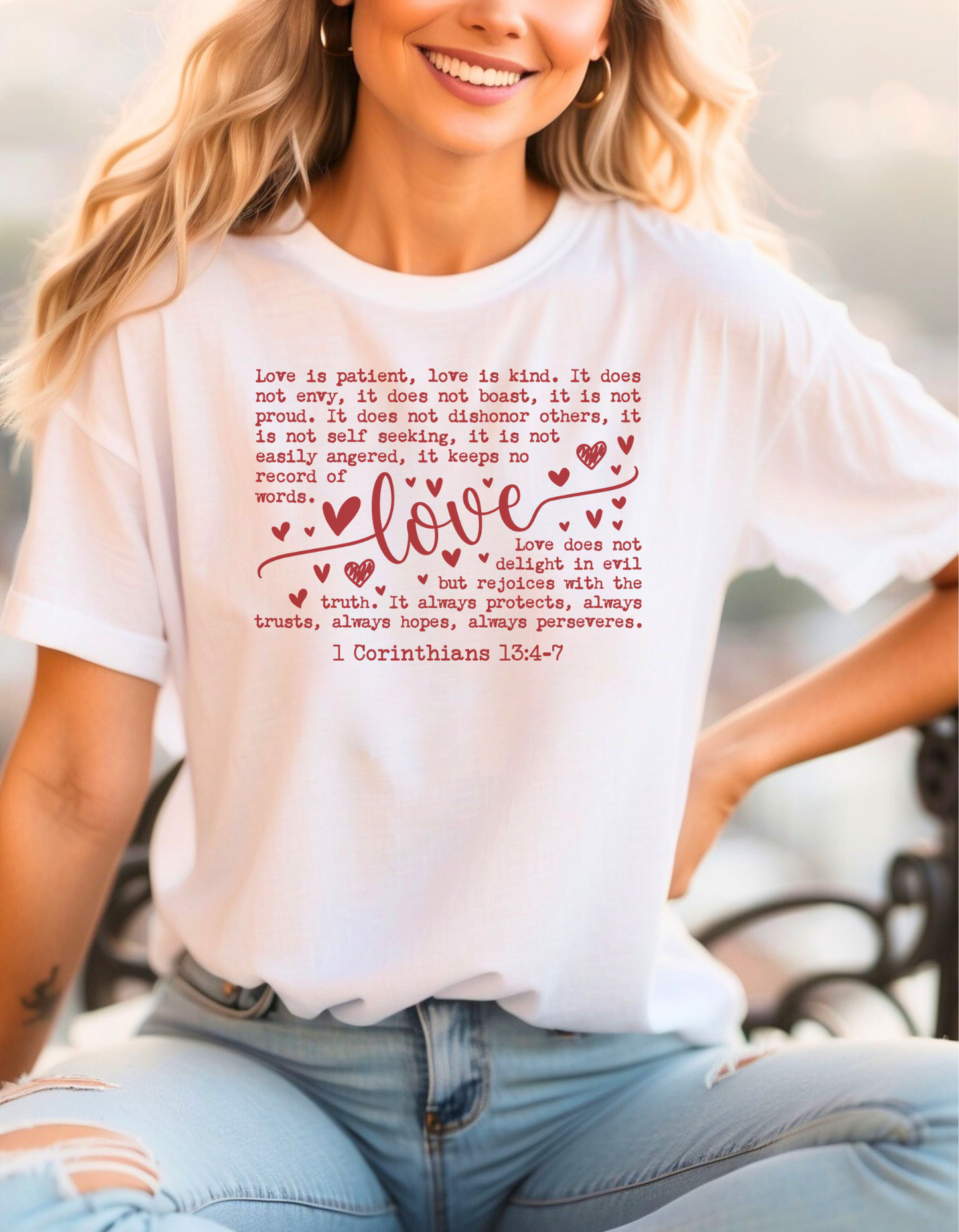 Love Is Patient T-Shirt – 1 Corinthians 13:4–7 Canva-Bella