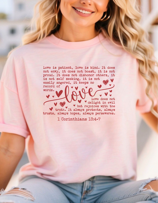 Love Is Patient T-Shirt – 1 Corinthians 13:4–7 Canva-Bella