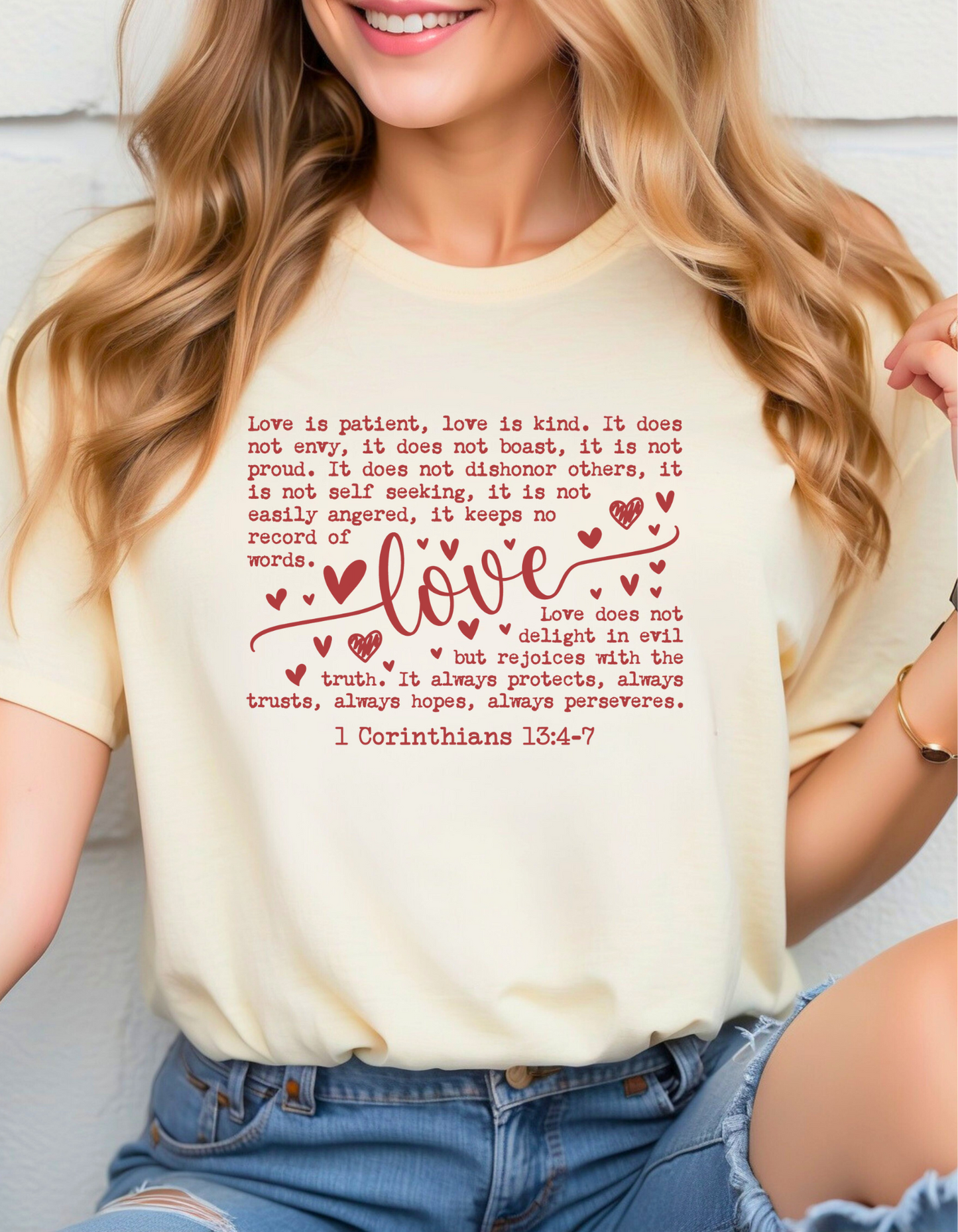 Love Is Patient T-Shirt – 1 Corinthians 13:4–7 Canva-Bella