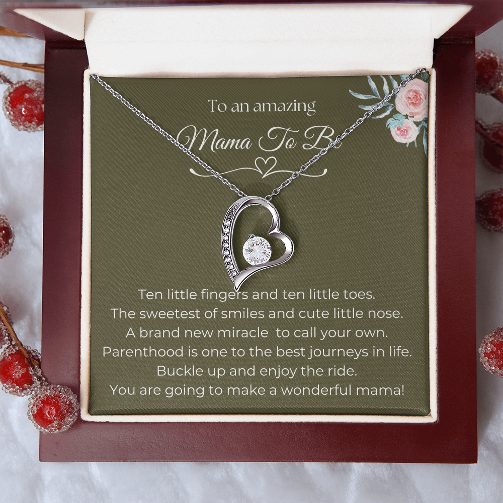 To An Amazing Mama To Be Gold Forever Love Necklace