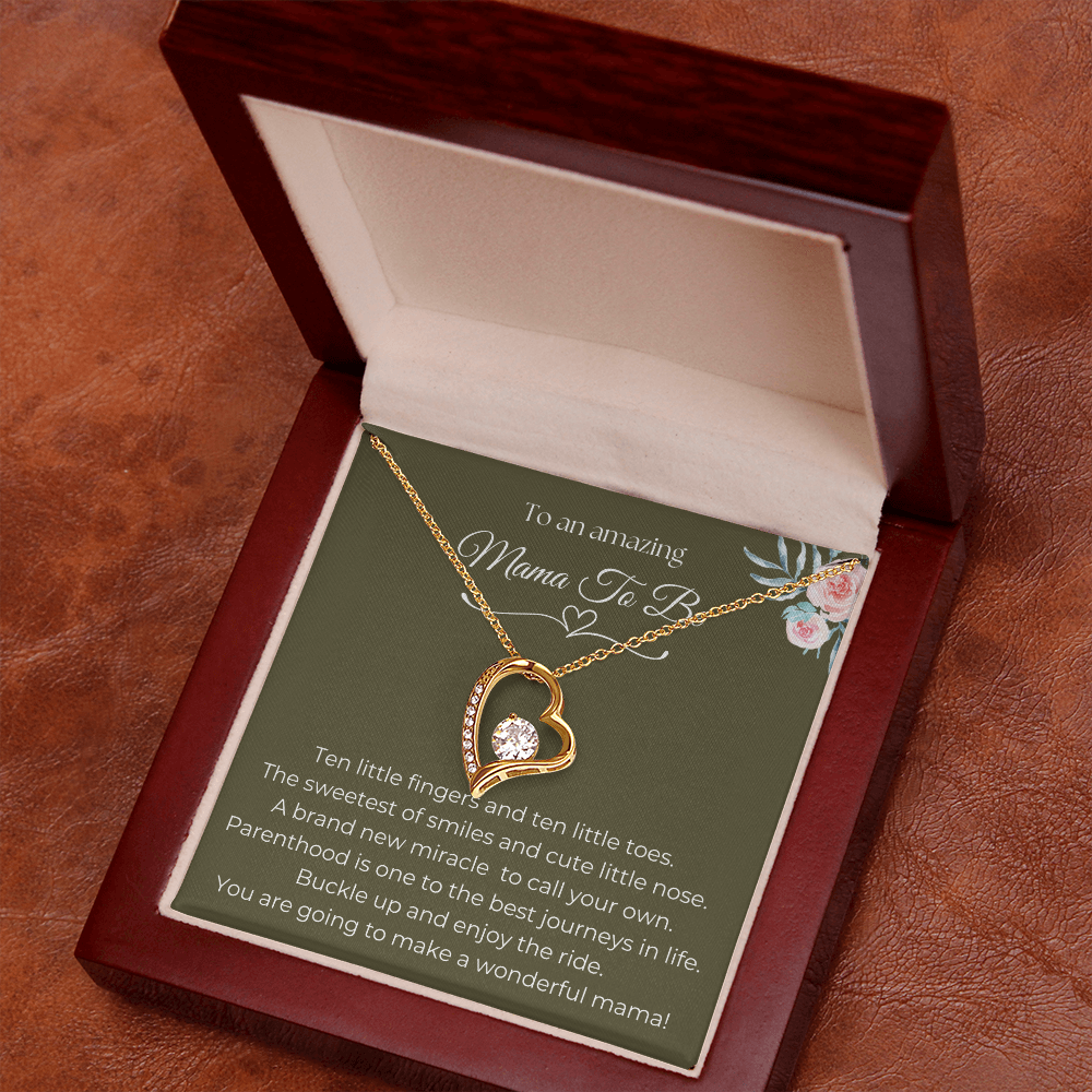 To An Amazing Mama To Be Gold Forever Love Necklace