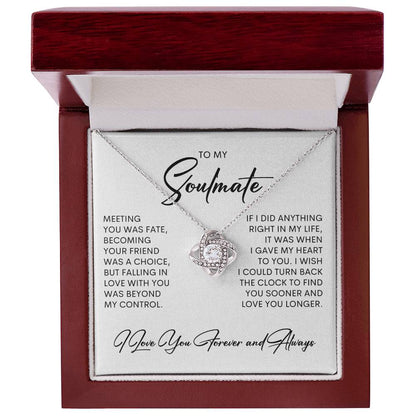 To My Soulmate | I Love You, Forever & Always - Love Knot Necklace