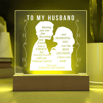 To My Husband | Square Acrylic Plaque