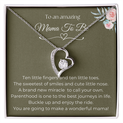 To An Amazing Mama To Be Gold Forever Love Necklace