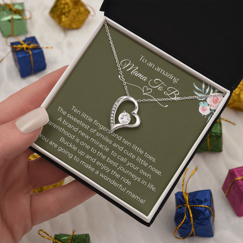 To An Amazing Mama To Be Gold Forever Love Necklace