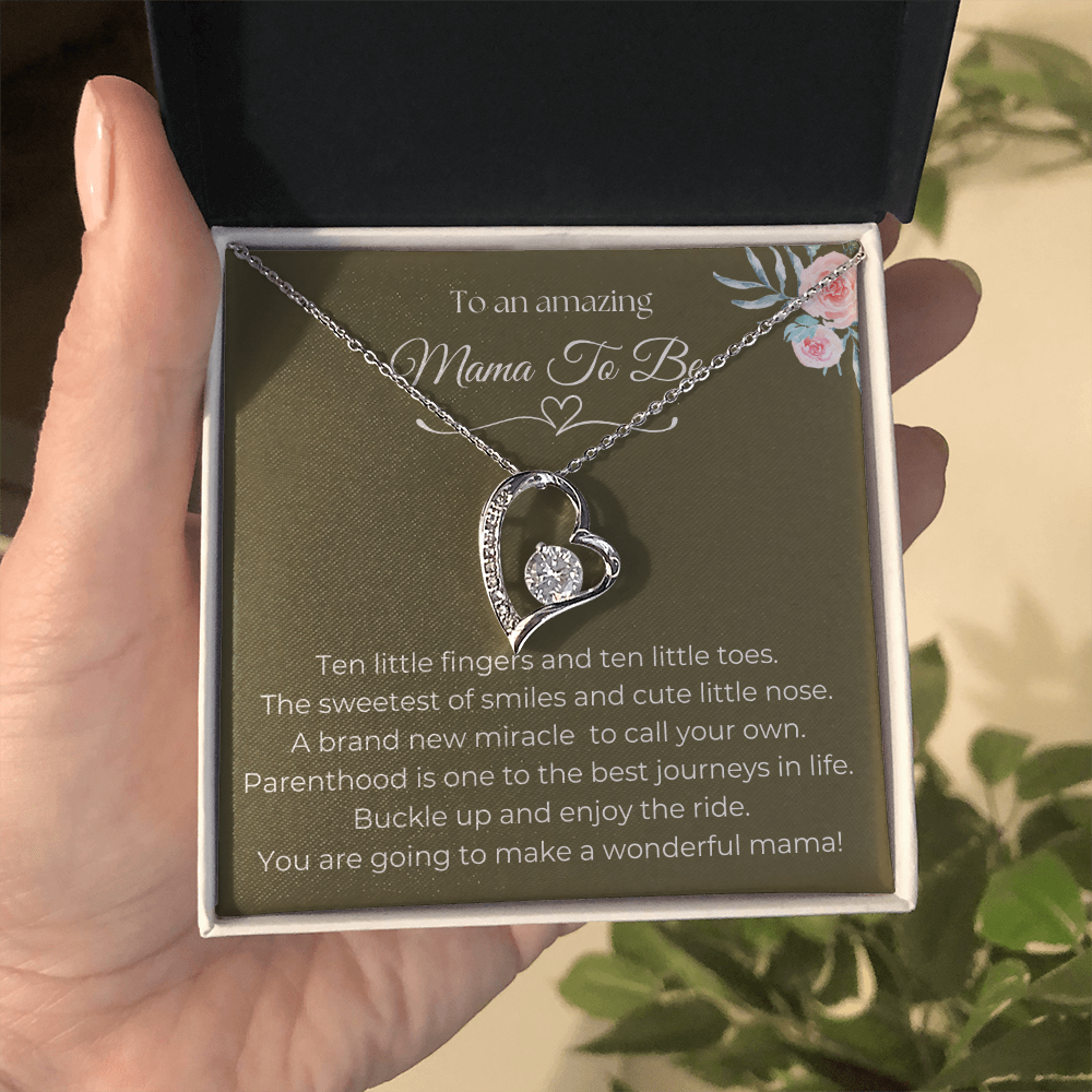 To An Amazing Mama To Be Gold Forever Love Necklace