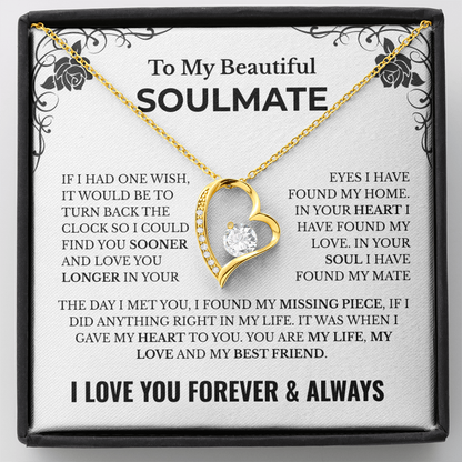 💖 To My Beautiful Soulmate – Heart Necklace