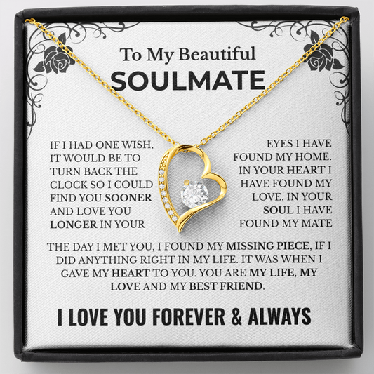 💖 To My Beautiful Soulmate – Heart Necklace
