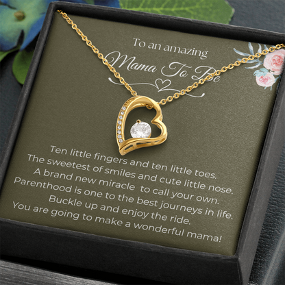 To An Amazing Mama To Be Gold Forever Love Necklace