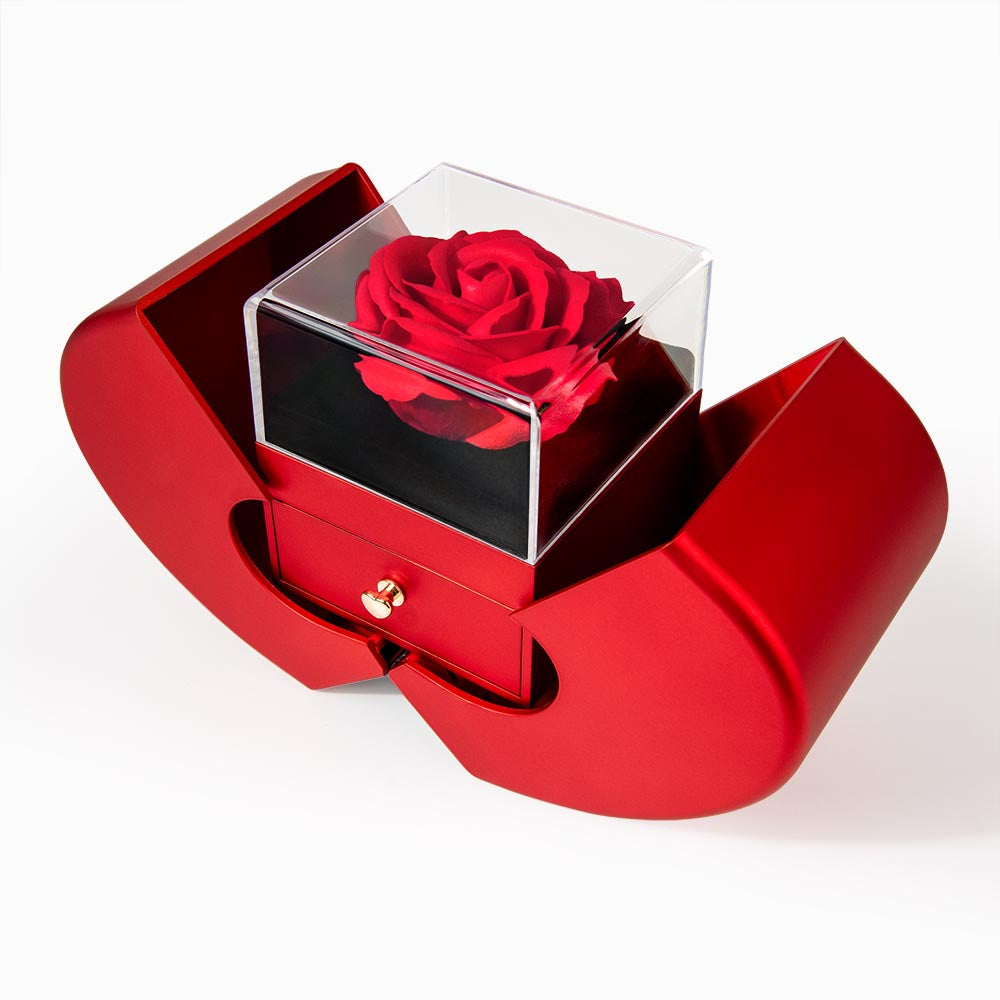Romantic Eternal Rose Necklace Gift Box – Love Knot Necklace for Girlfriend – Valentine’s Day Jewelry Gift for Her