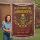 Washington Commanders Woven Blanket – Skull Helmet Design | Super Bowl Champions Throw