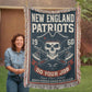 New England Patriots Woven Blanket | Skull Patriot & Crossed Hatchets | Super Bowl Champs