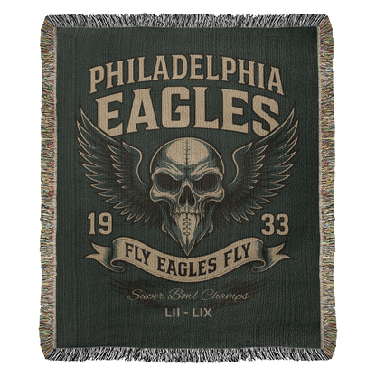 🏈 Philadelphia Eagles Woven Blanket – Fly Eagles Fly!